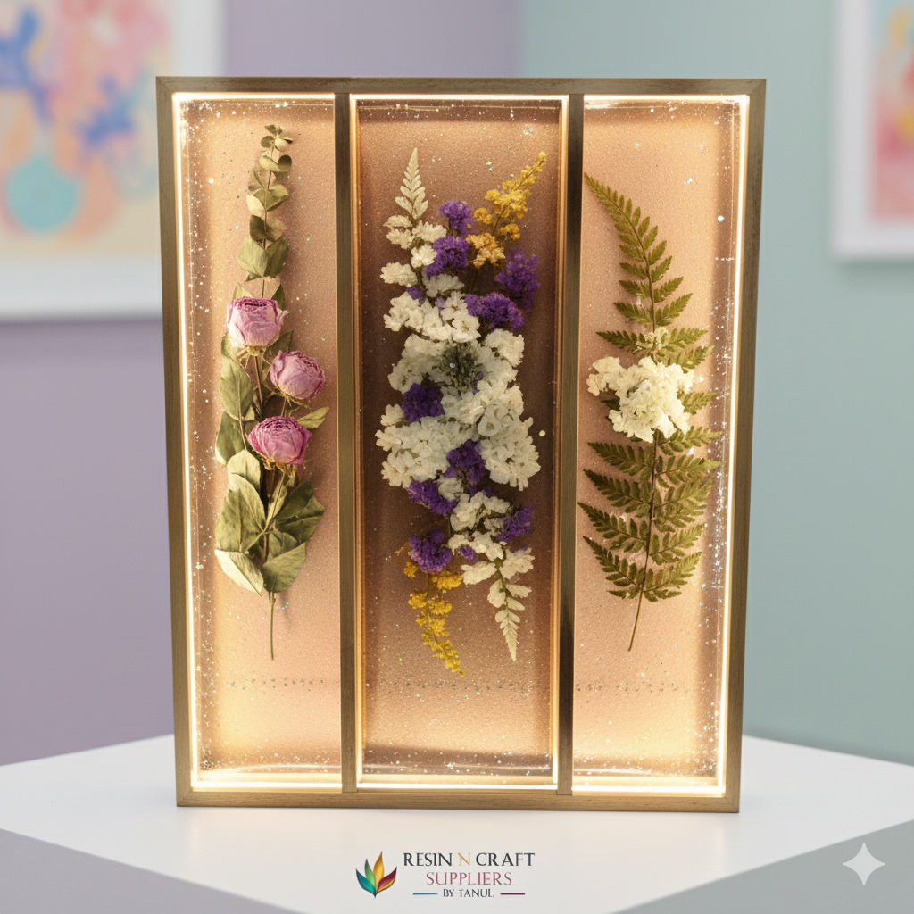 22 x 28  Inch With LED Light MDF Teakwood (3 Sections) Acrylic Slider 2 side