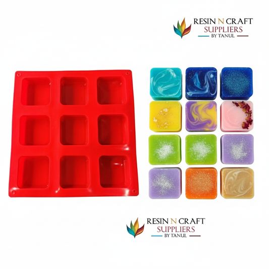 9-Cavity Square Cube Soap / Candle Silicone Mold