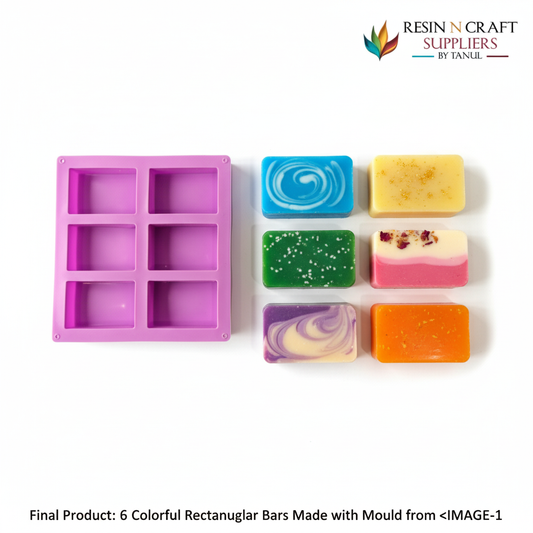 6-Cavity Classic Rectangle Silicone Soap / Candle Mold