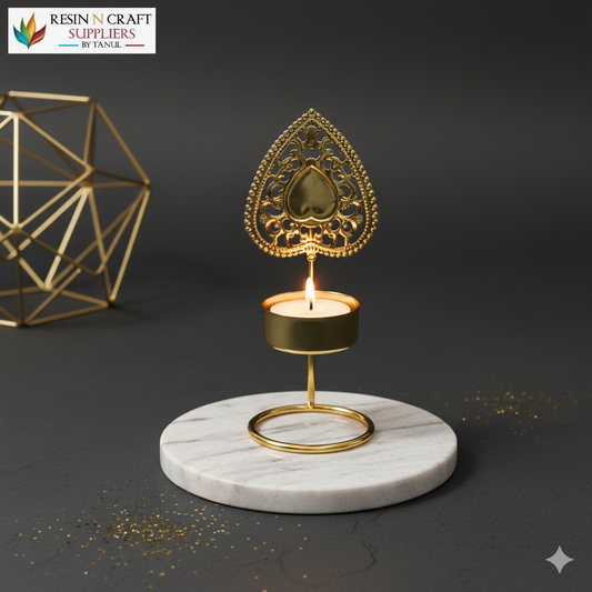 Ornate Filigree Heart T-light Stand (Metal)