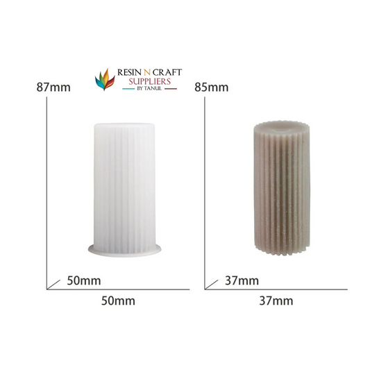 Small Cylindrical Striped Candle Mould