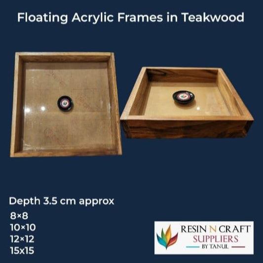 08×08 Floating Acrylic Frames In Teakwood