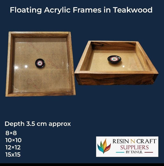 10×10 Floating Acrylic Frames In Teakwood