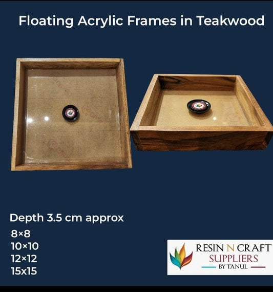 12×12 Floating Acrylic Frames In Teakwood