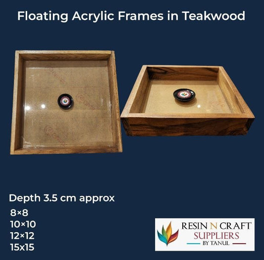 15×15 Floating Acrylic Frames In Teakwood