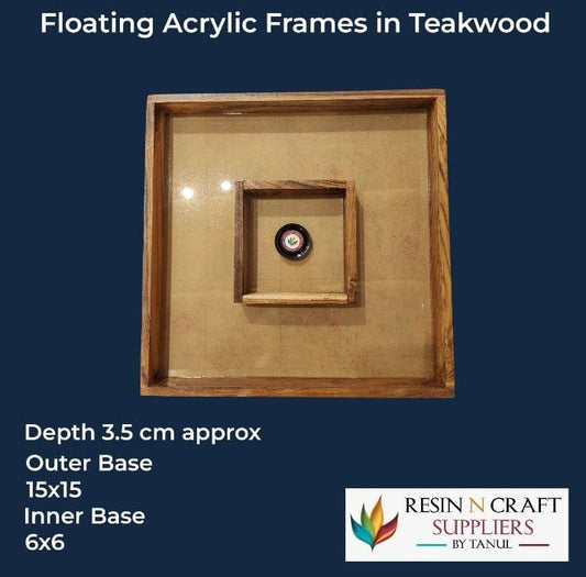 15×15 Floating Acrylic Frames In Teakwood