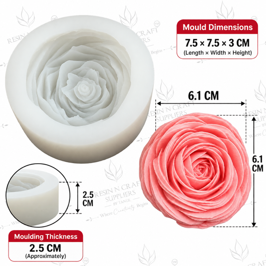 3D Peony Flower Silicone Mould – Handmade Candle, Soap & Resin Art Mould (RHM0045M)