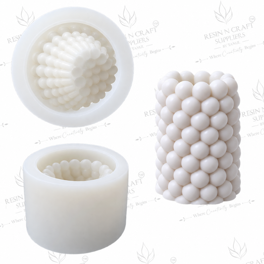 3D Bubble Ball Pillar Candle Silicone Mould – Bubble Texture Handmade Candle Mould (RHBR15-47M)