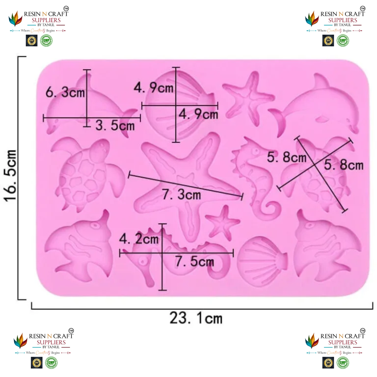 13 Cavity Ocean Life Creatures Silicone Mould – 23.1 × 16.5 CM | Resin, Concrecast & DIY Crafts