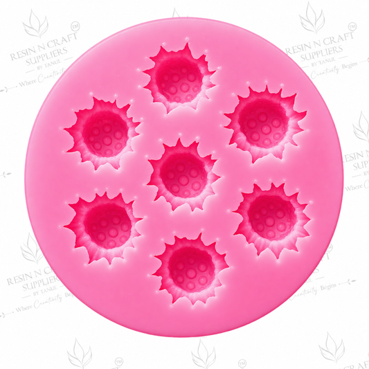 7 Cavity Flower Silicone Mould – Flower Mould for Resin Art, Candle Making & DIY Crafts (RHBR39-01M)