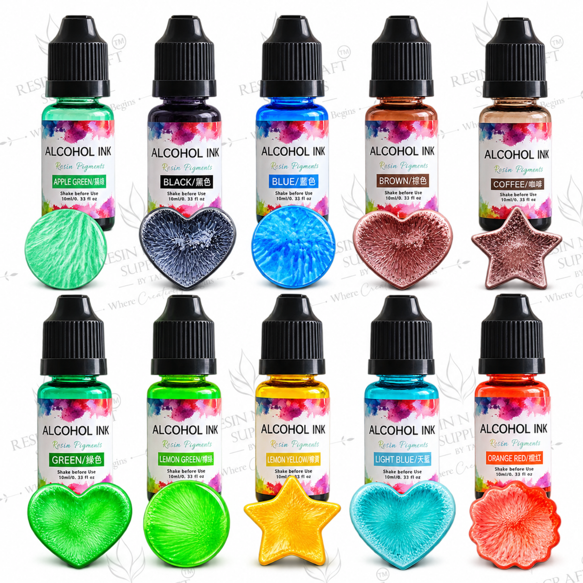 Alcohol Ink for Resin Art – 10 ML | Available in 1 pc - 24 pc set