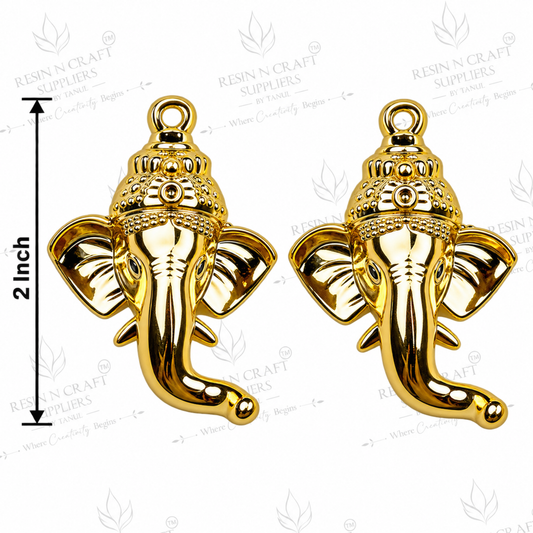 3D Golden Ganesha - Big / 2 Inch Golden Ganesha face only