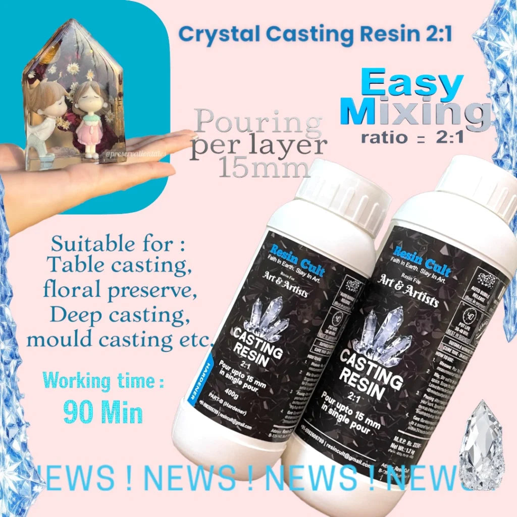Resin Cult Crystal Clear Epoxy Resin 2:1 1.2kg Kit