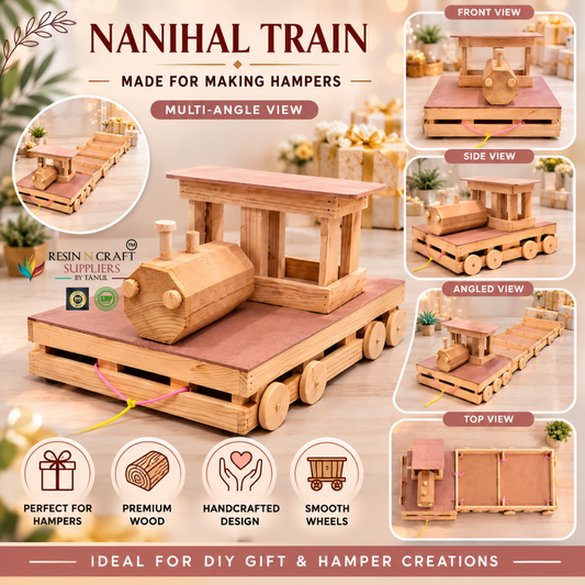 Nanihal Wooden Hamper Train Set With 4 Trays & Decorative Engine