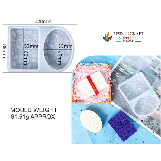 2 In 1 Rectangle & Oval Soap & Candle Mould