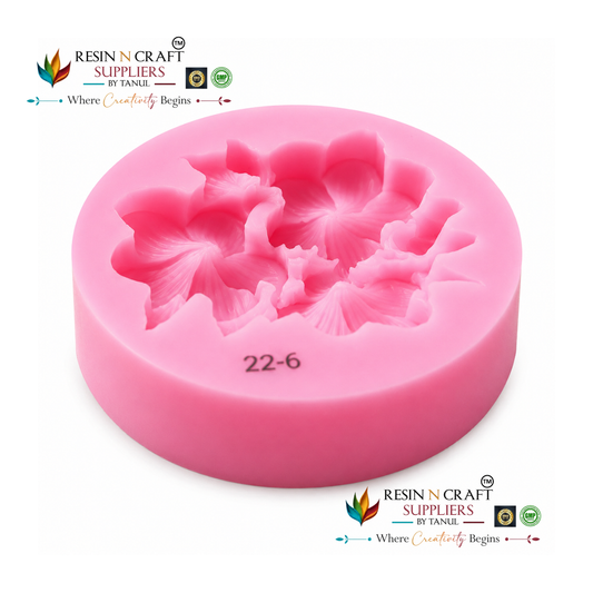 3 Cavity White Flower Silicone Pink Mould RHBR22-06M