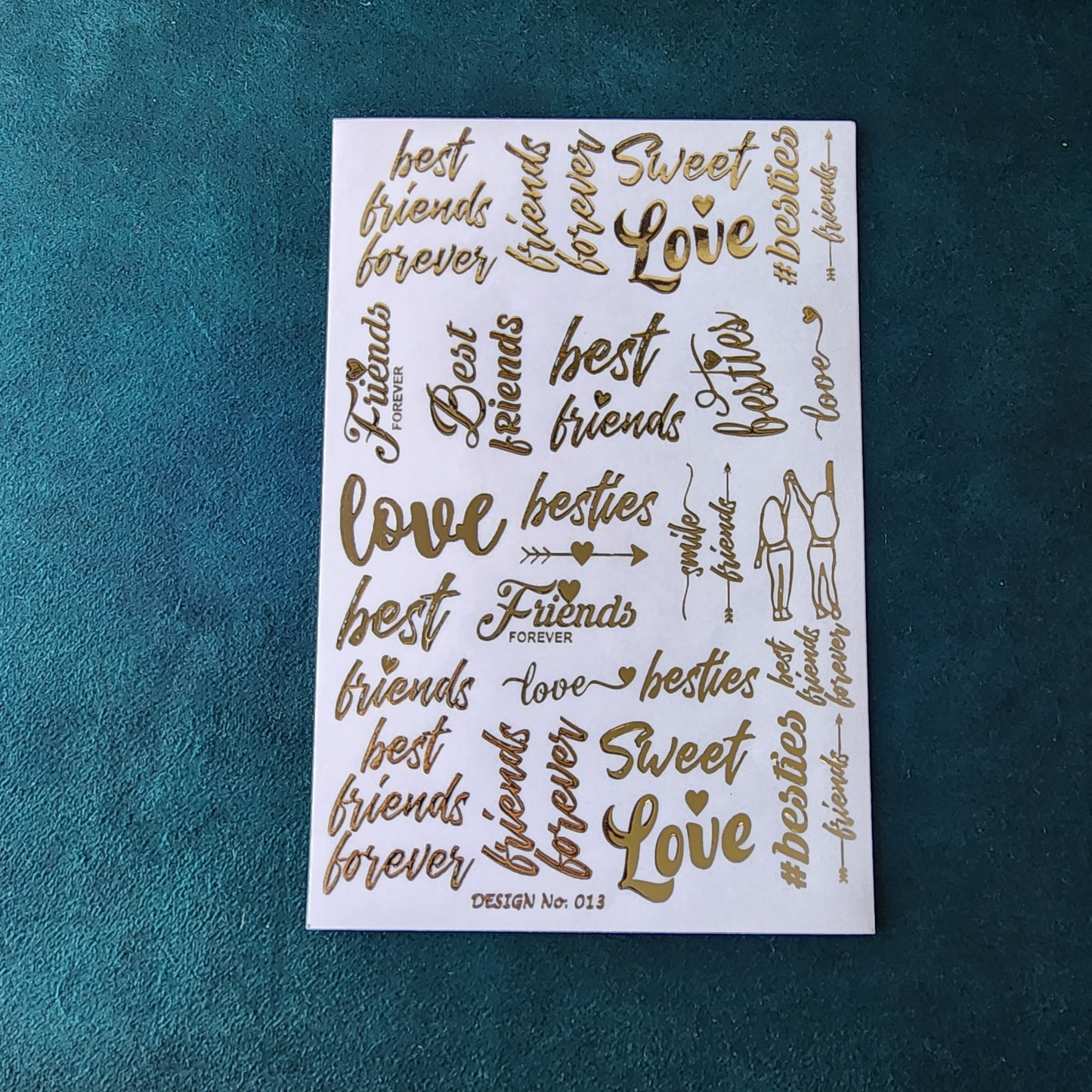 A5 Love Embossed Sticker Sheet.