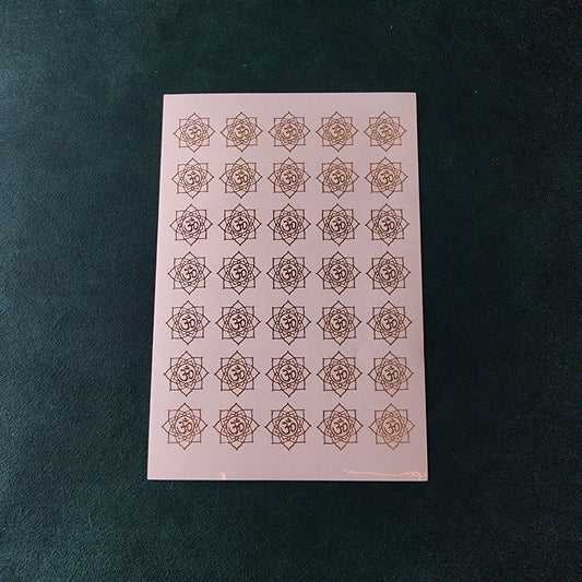 A5 Om Embossed Sticker Sheet