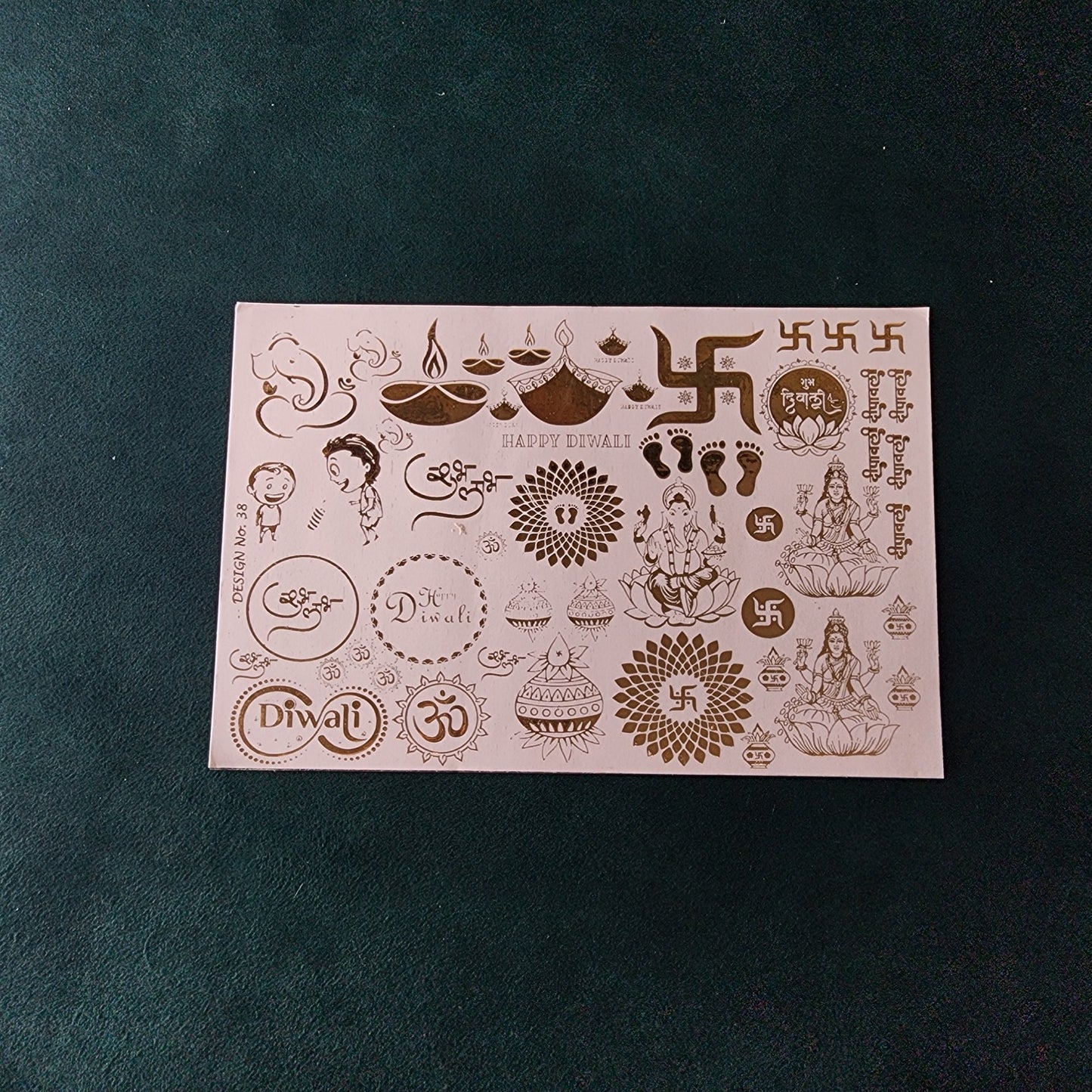 A5 Diwali Embossed Sticker Sheet