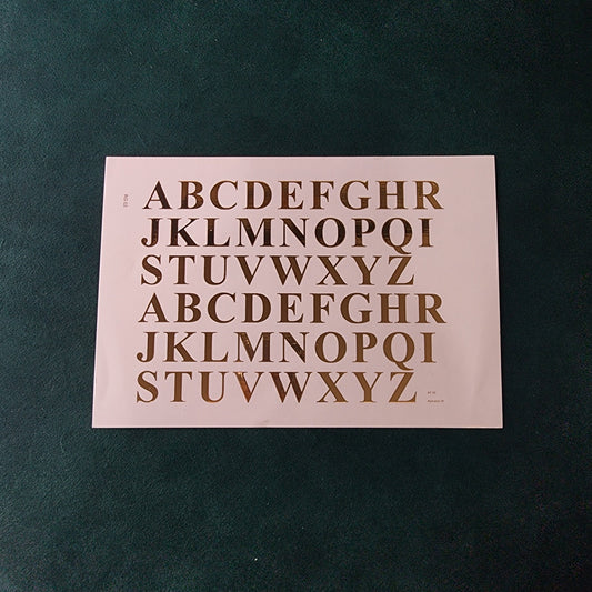 A5 Big Alphabet Embossed Sticker Sheet.