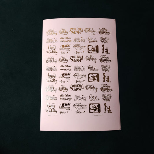 A5 Love Embossed Sticker Sheet.