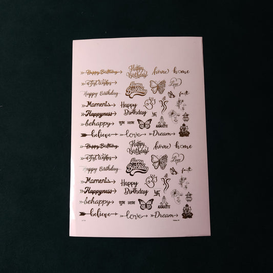 A5 Love Embossed Sticker Sheet.