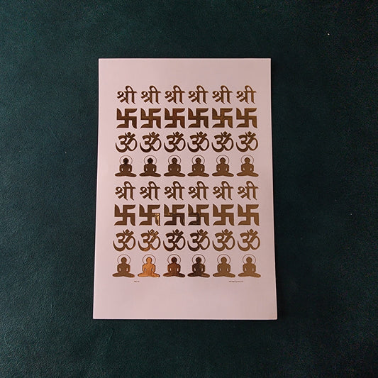 A5 Om Embossed Sticker Sheet