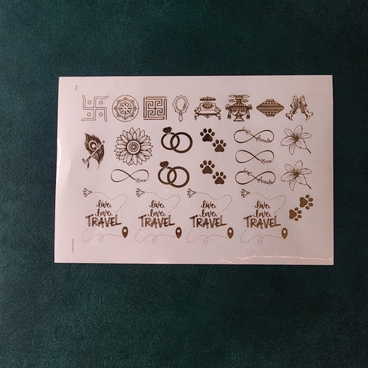 A5 Love Embossed Sticker Sheet.