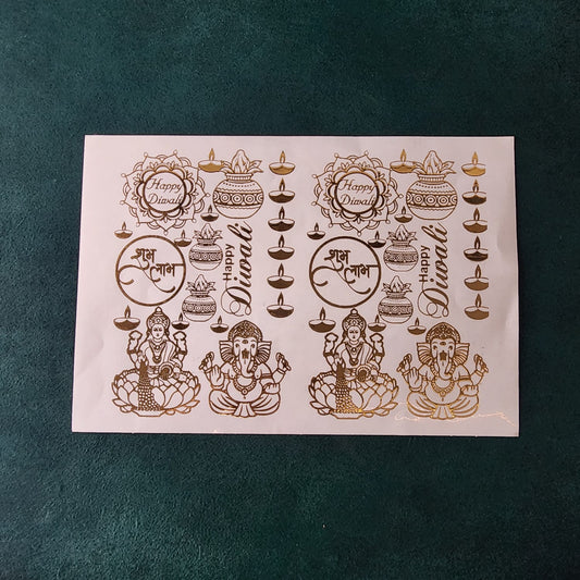 A5 God Embossed Sticker Sheet.