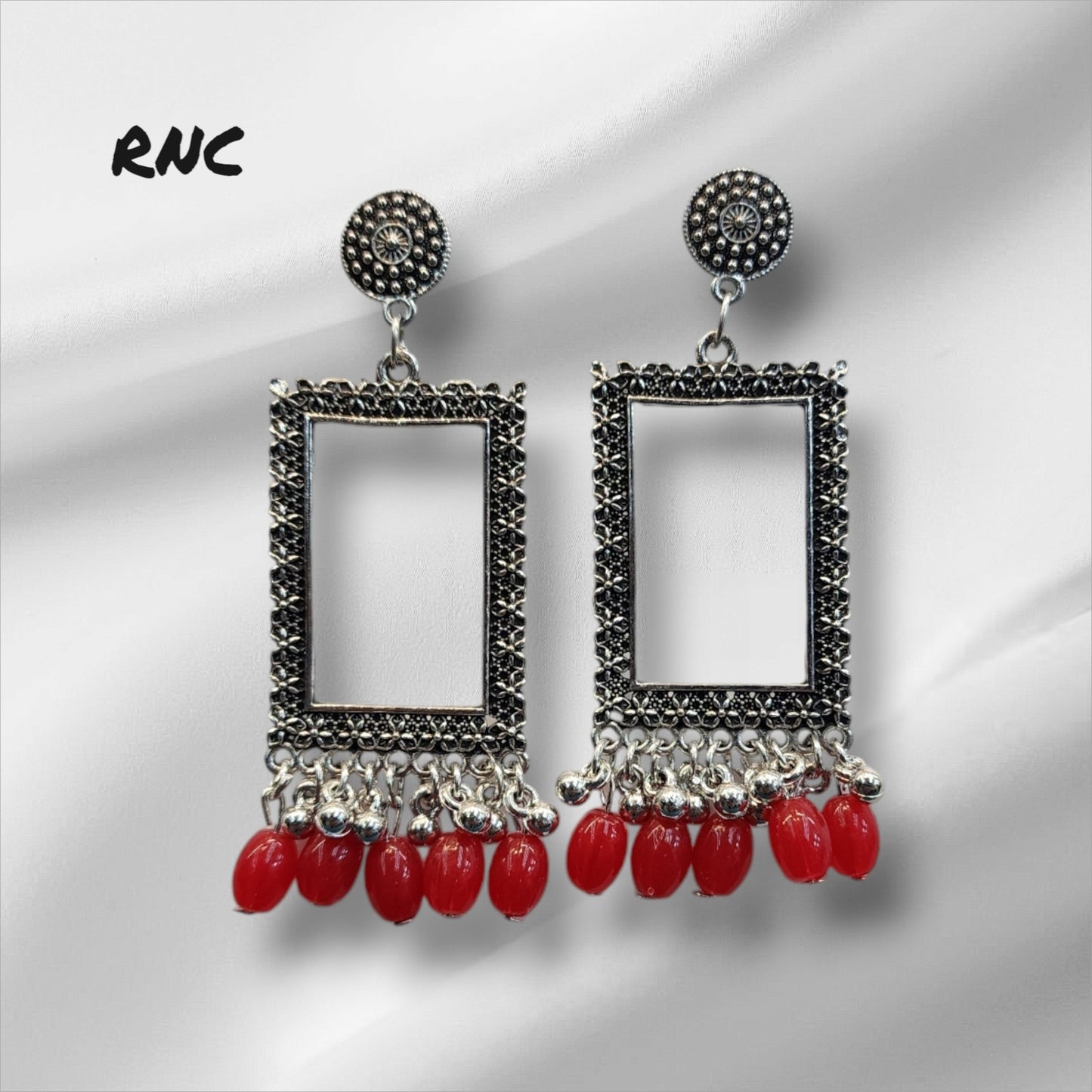 Silver Earring Bezel / Jumkha With Beads