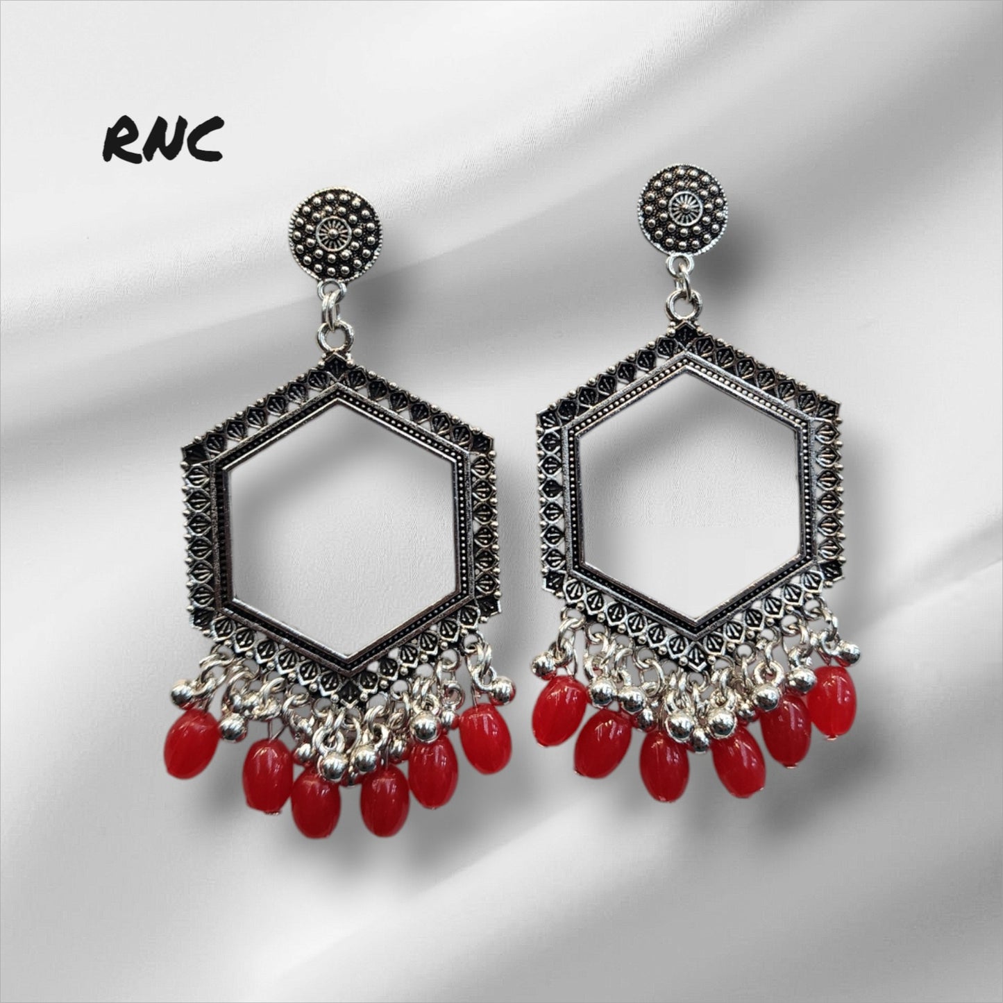 Silver Earring Bezel / Jumkha With Beads