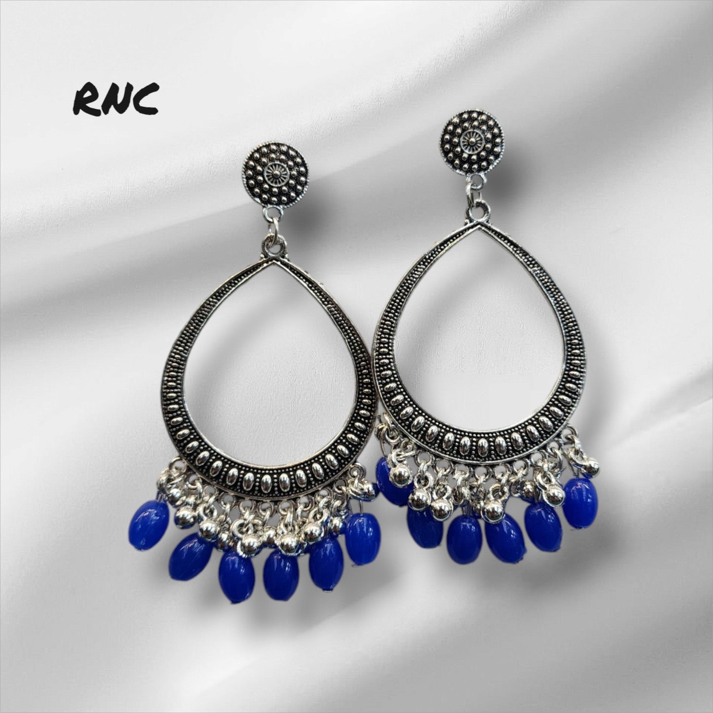 Silver Earring Bezel / Jumkha With Beads