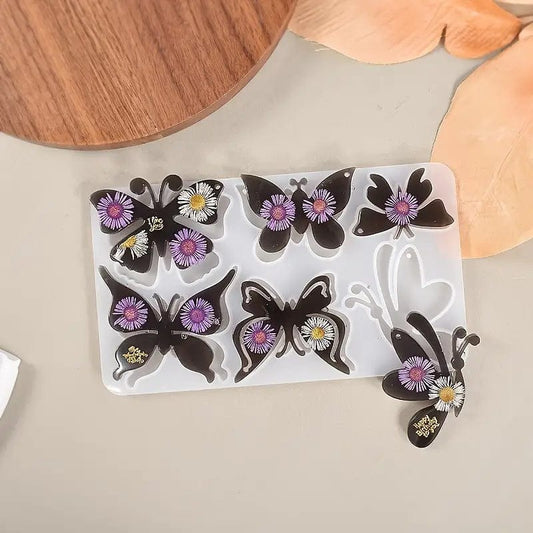 6 Cavity Butterfly Keychain & Jewellery Mould