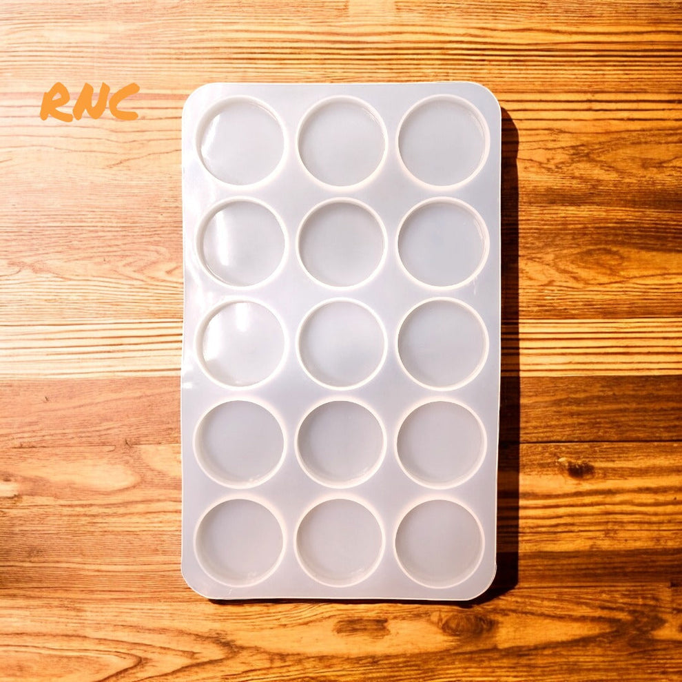 15 Cavity Round Pop Socket/Keychain Mould Without Hole 02