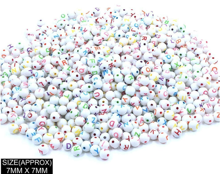 183051 ROUND ABCD ALPHABET BEADS(WT+ COL) – RESIN N CRAFT SUPPLIERS