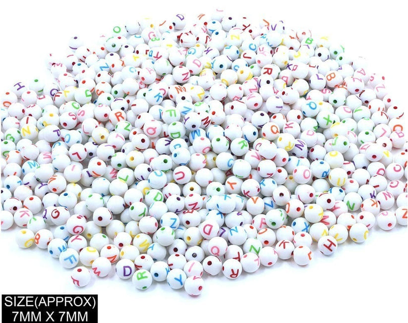 183051 ROUND ABCD ALPHABET BEADS(WT+ COL) – RESIN N CRAFT SUPPLIERS