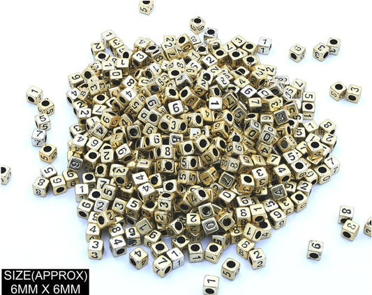 183052 SQUARE 1234 BEADS (GOLD+BLK)