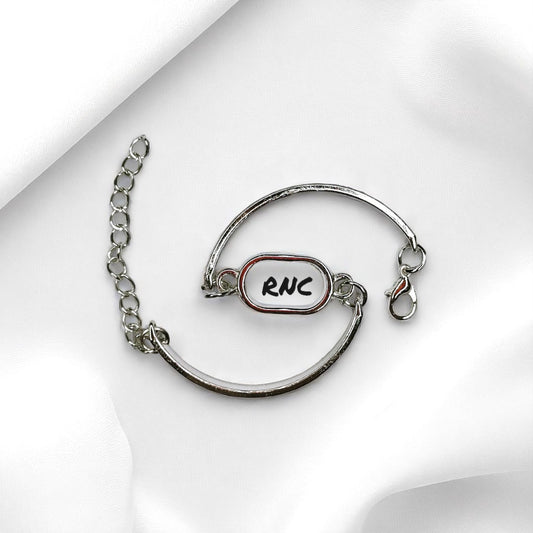 Silver Bracelet with Small Oval Bezel