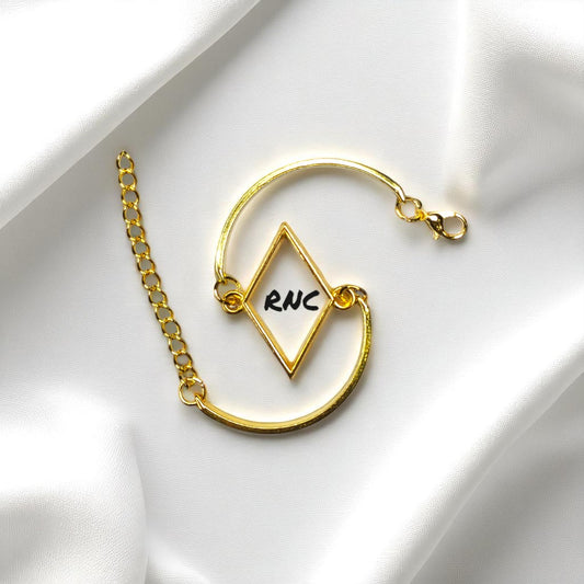 Gold Bracelet with Kite Bezel