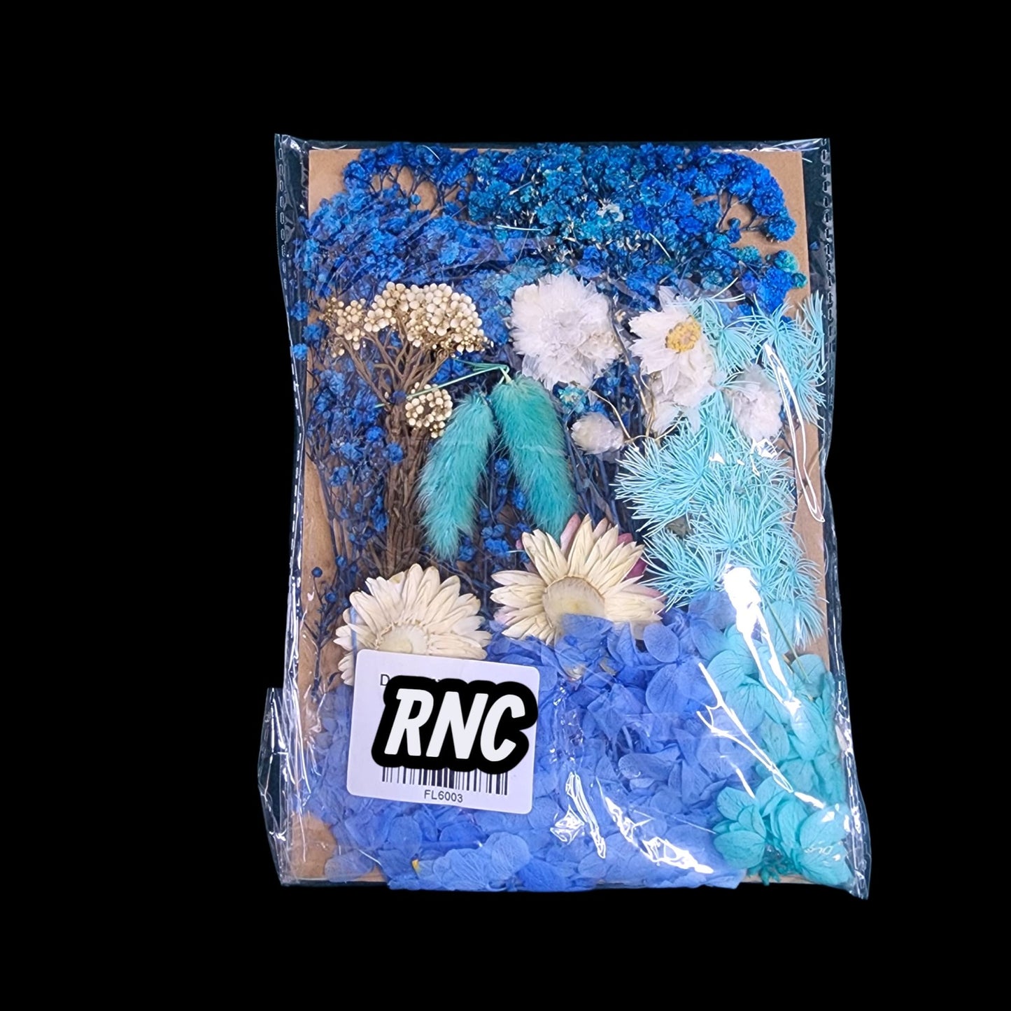Dry Flower Sheet Card Packing – Blue Theme (FL6003)