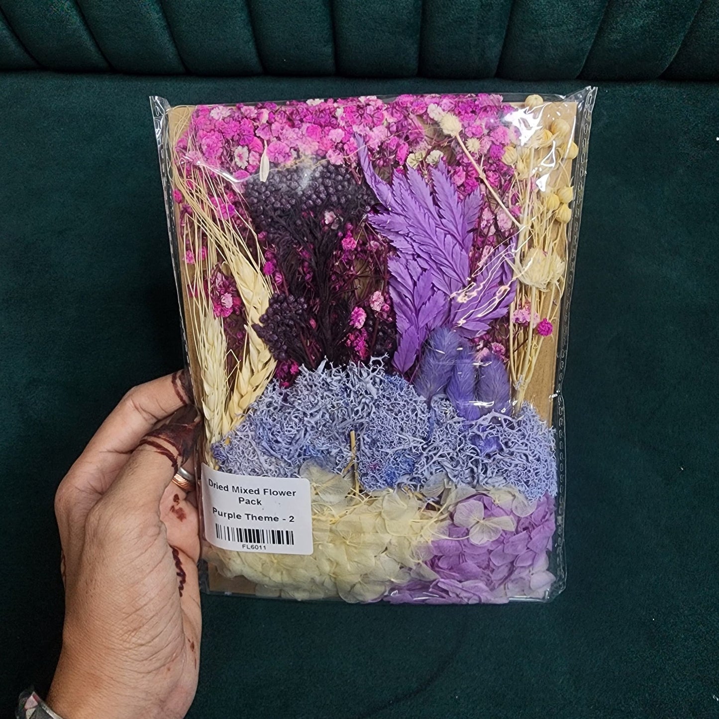 Dry Flower Sheet Card Packing – PurpleTheme (FL6011)