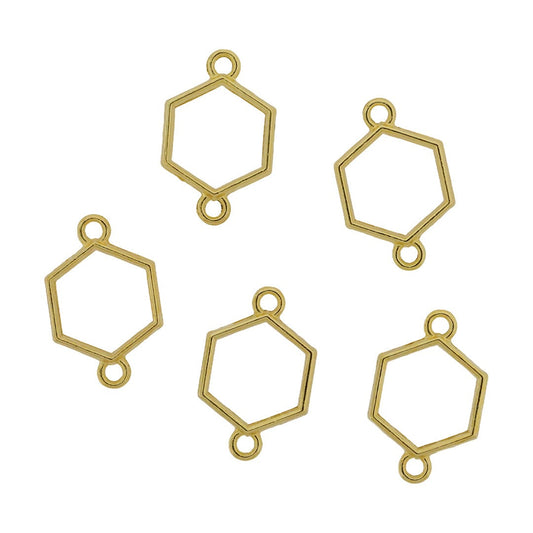 BZ231 5 In 1 Gold Hexagon Rakhi Base Bezel Set