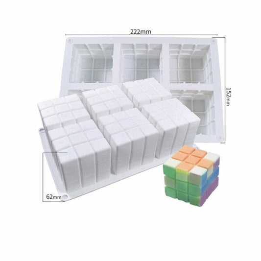 84432 6 Rubik'S Cube Candle & Paper Weight Mould.