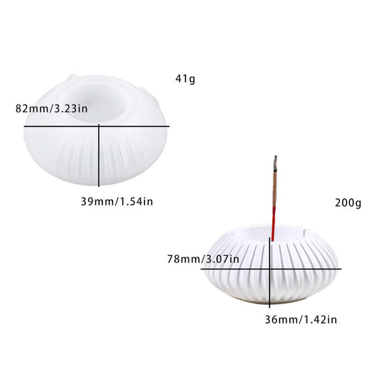 Stripe Round Incense Tray Silicon Mould