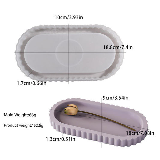 Oval Striped Trinket Tray Mould (1080)