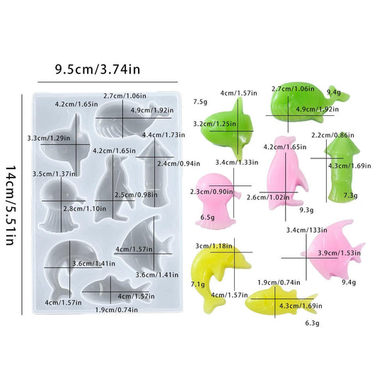 8Pcs Sea Animals Mould (1066)