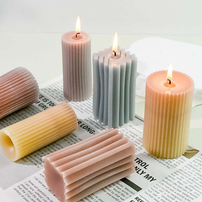Square Striped Candle Mould