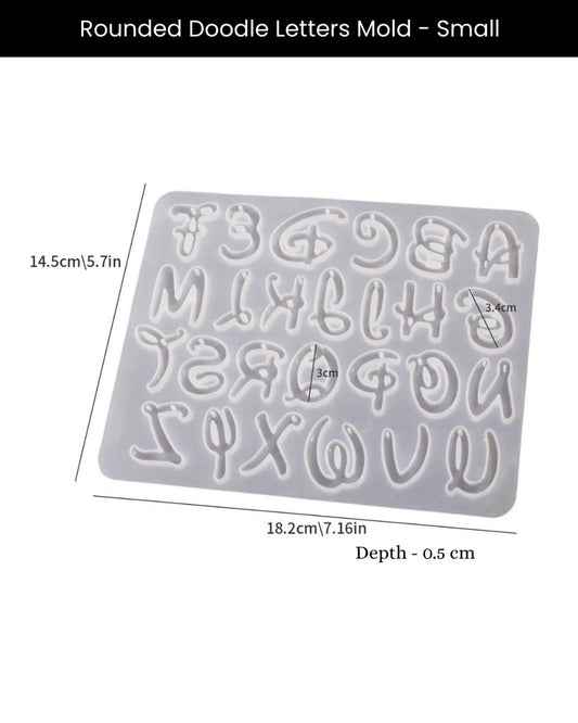 Rounded Doodle Letters Mold
