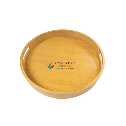 Round Wooden Tray With Edges