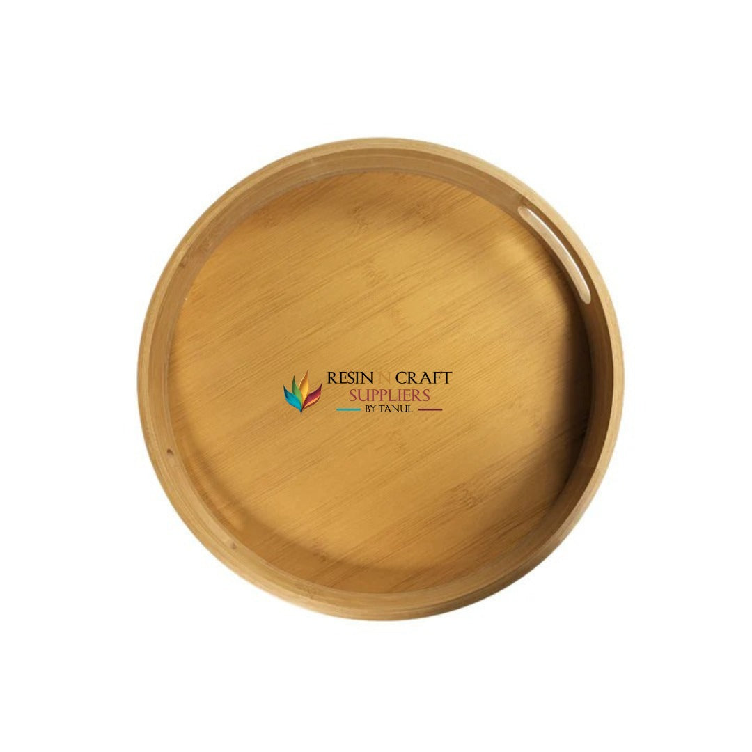 Round Wooden Tray With Edges